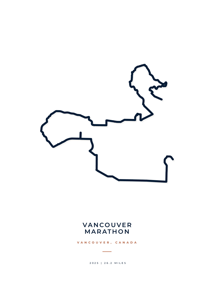 Vancouver Marathon route poster preview in the Minimal artwork style