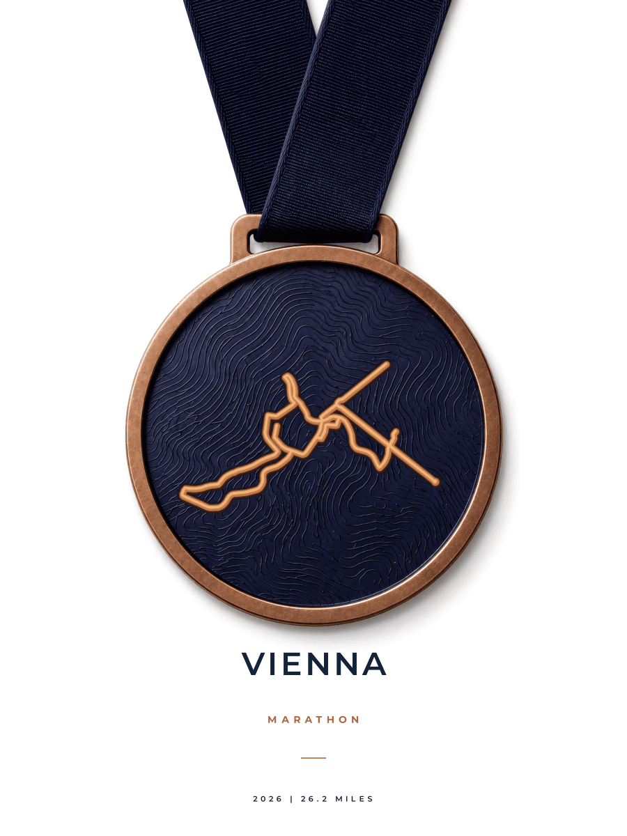 Vienna City Marathon route poster preview in the Medal artwork style