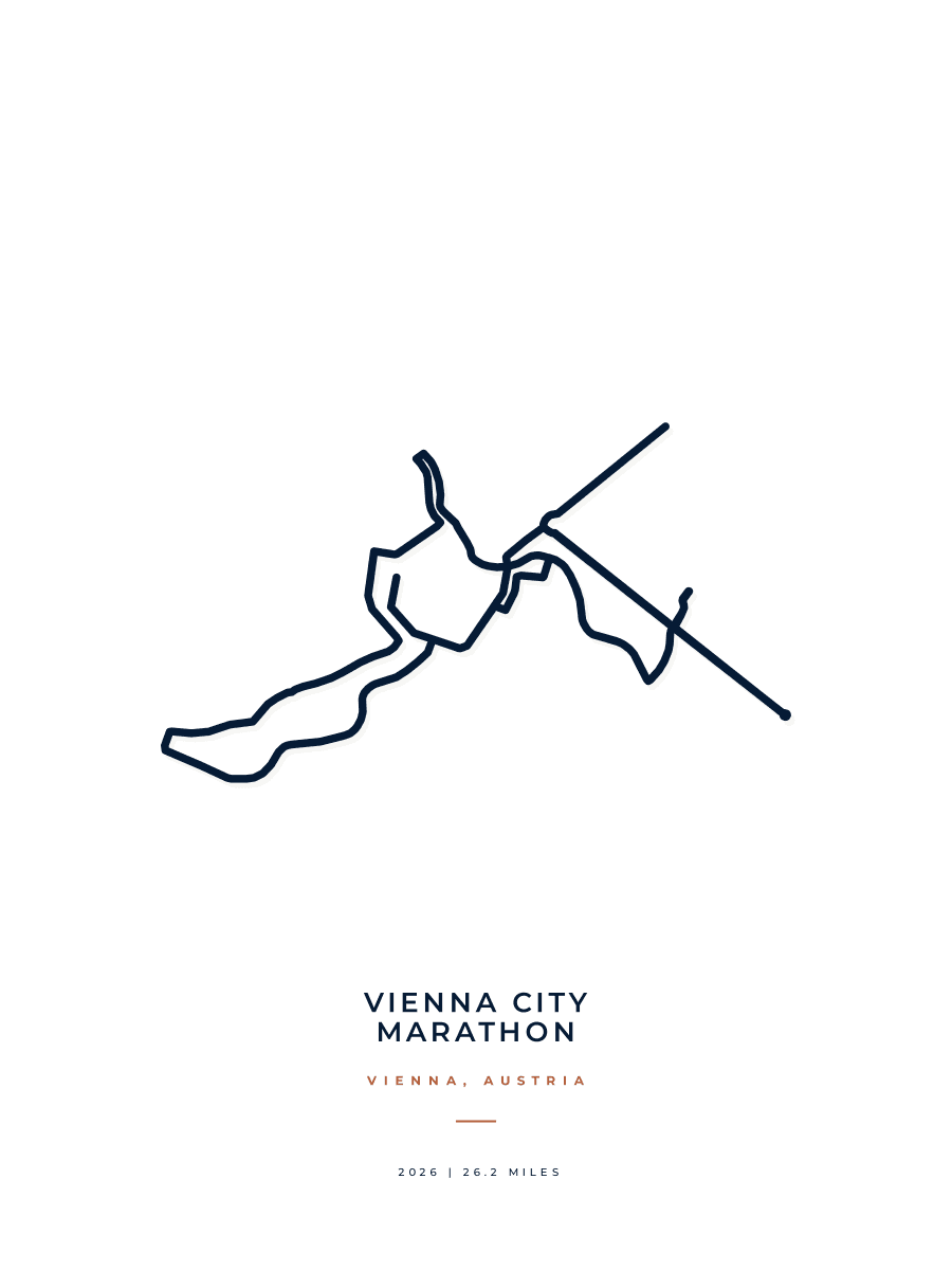 Vienna City Marathon route poster preview in the Minimal artwork style