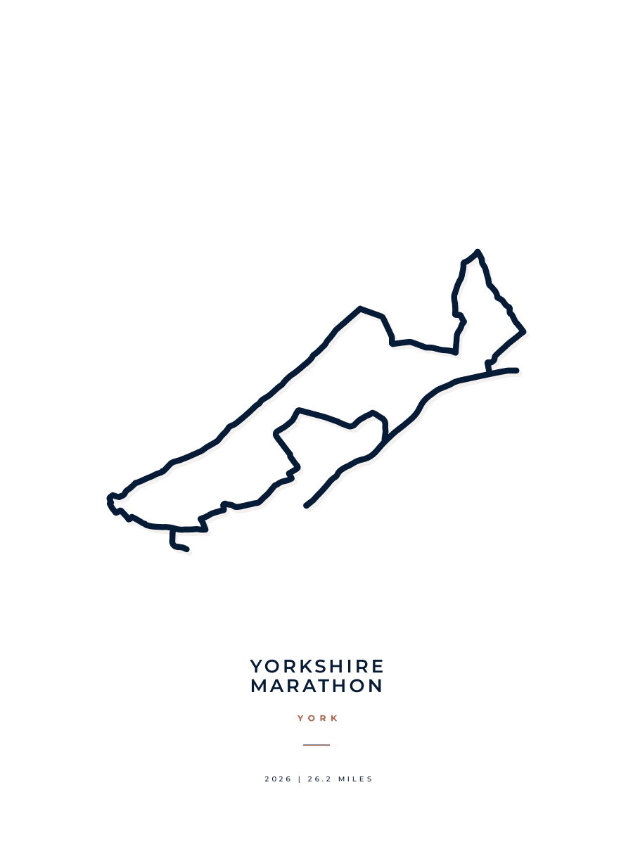 Yorkshire Marathon route map poster preview in the Minimal artwork style