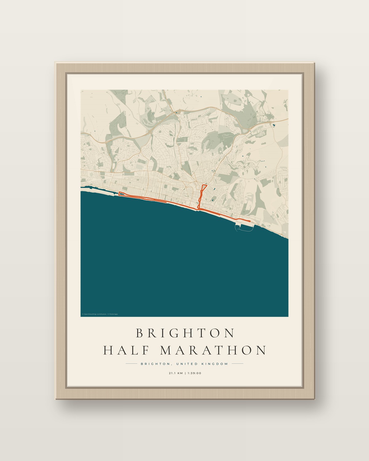 Framed custom coastal route print