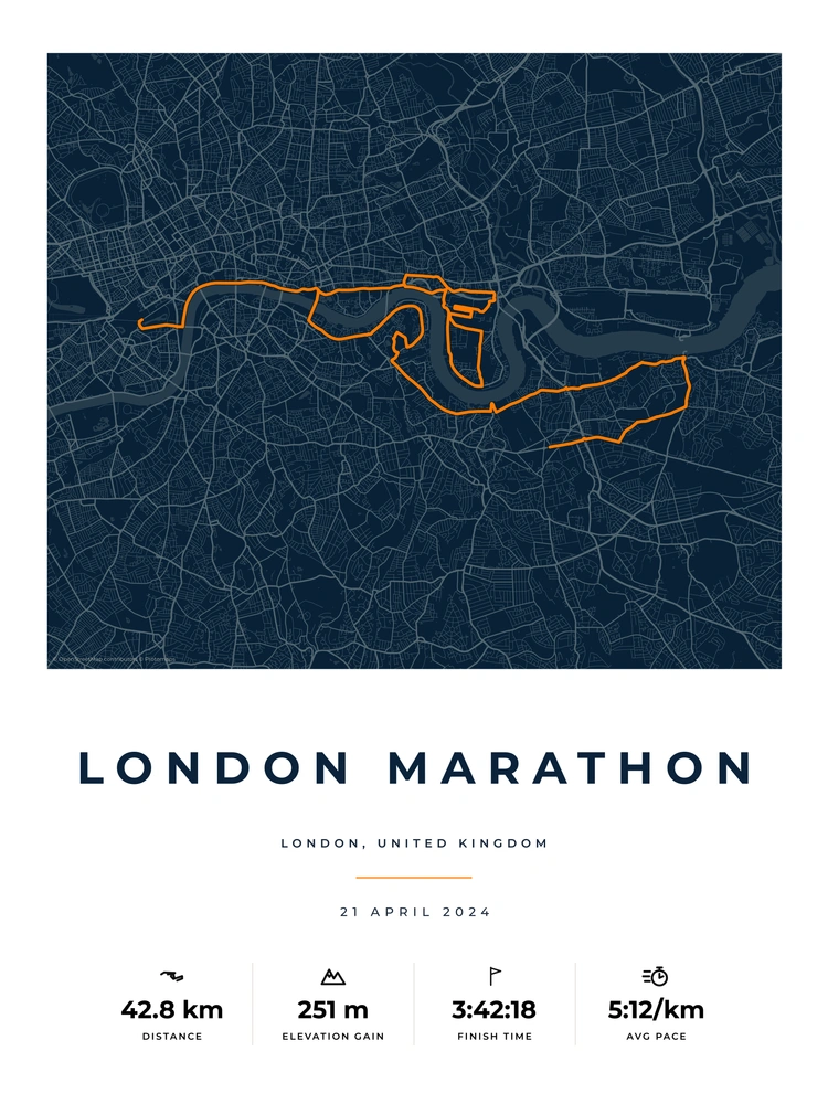 30 × 40 cm Race Blueprint route print