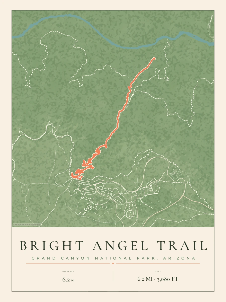 Bright Angel Trail route map