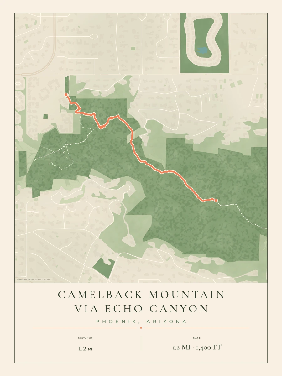 Camelback Mountain route map