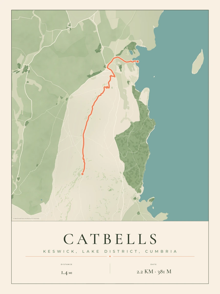 Catbells route map