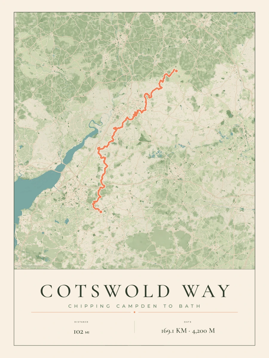 Cotswold Way route map