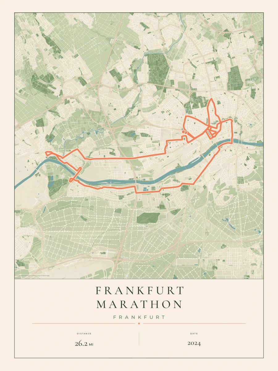 Frankfurt Marathon route map, 2024 course
