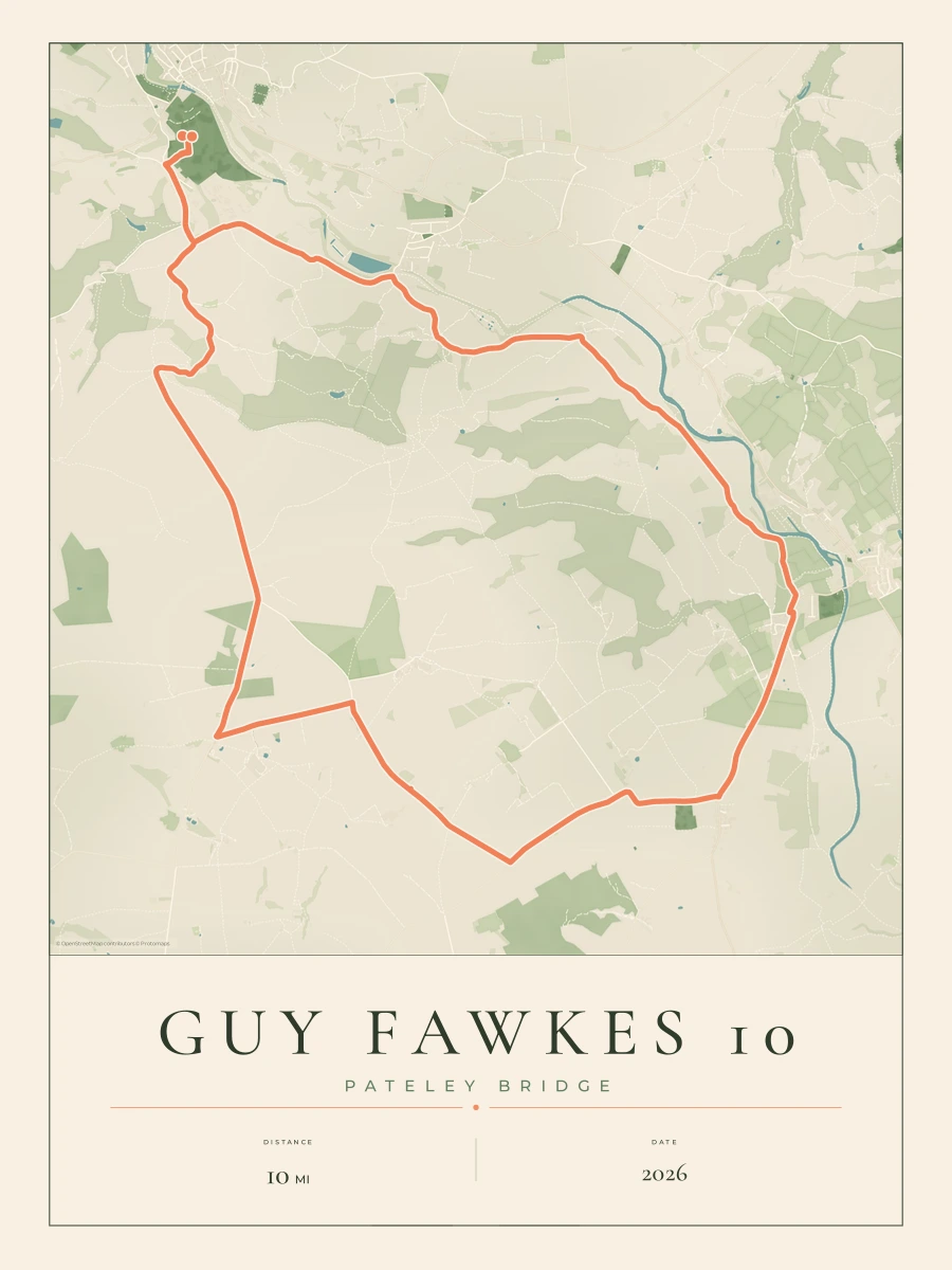 Guy Fawkes 10 route map, 2026 course