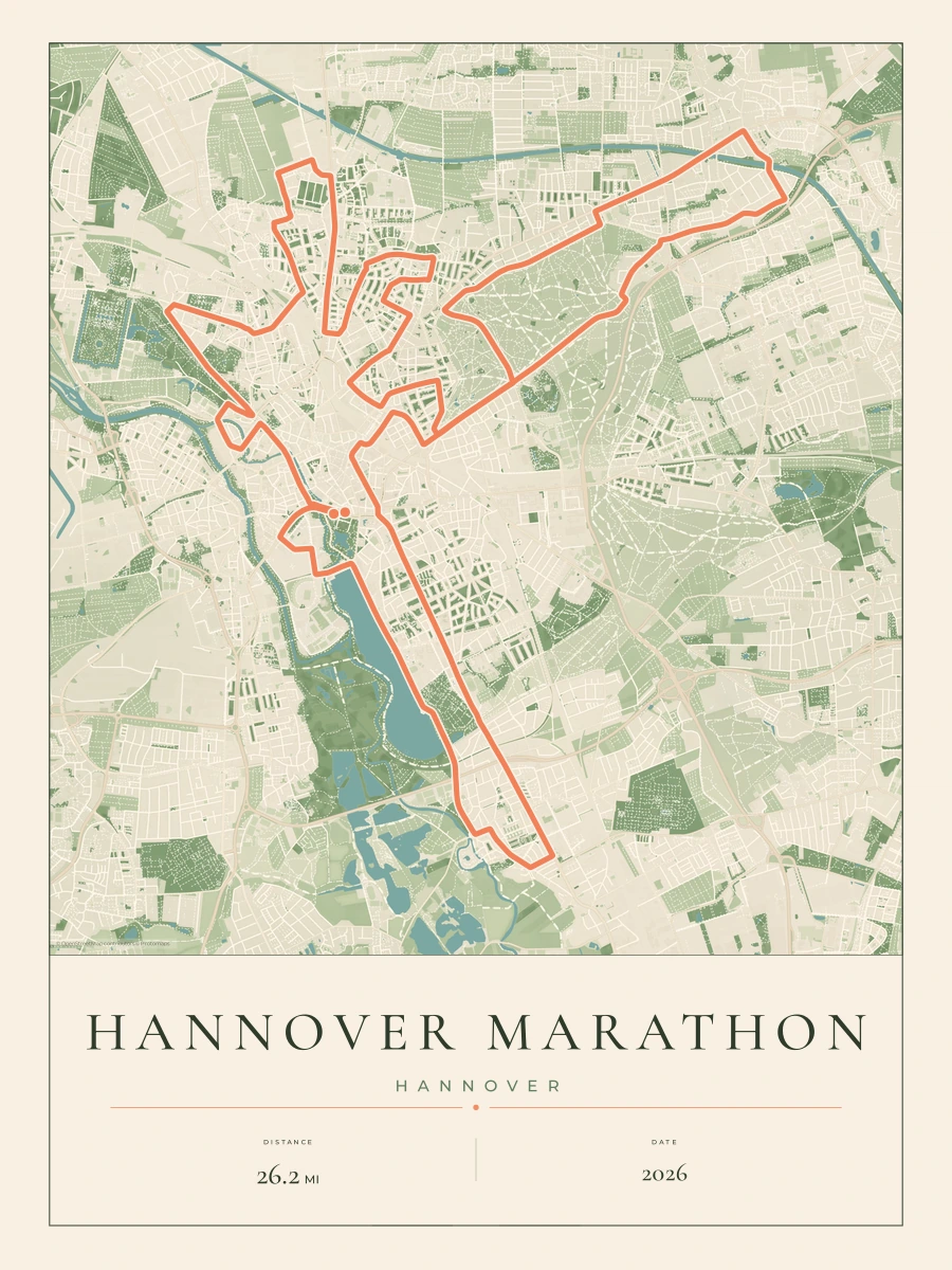 Hannover Marathon route map, 2026 course