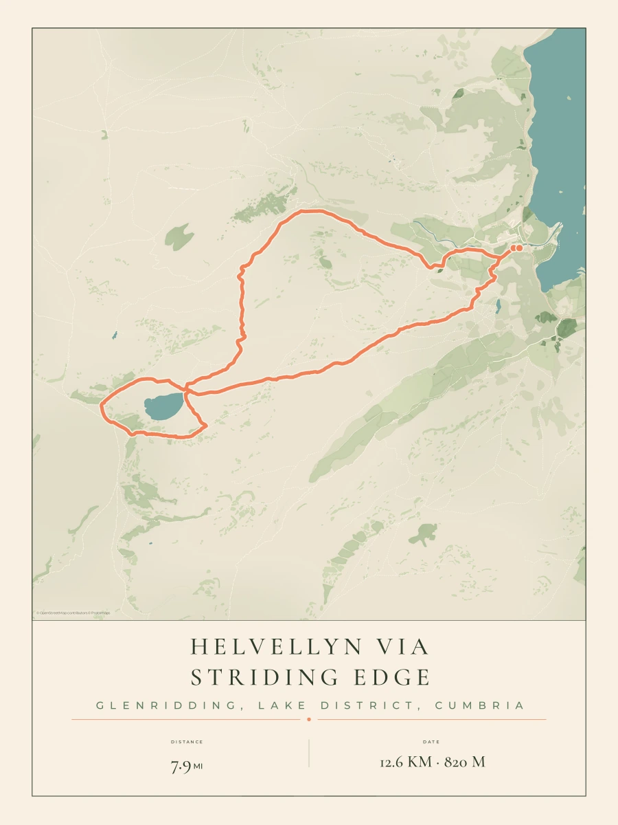 Helvellyn route map