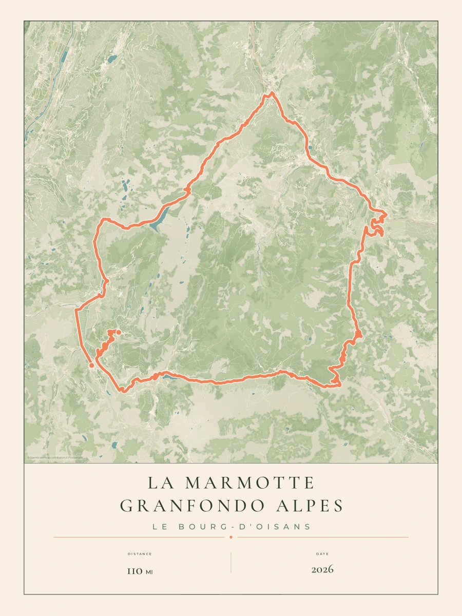 La Marmotte route map, 2026 course