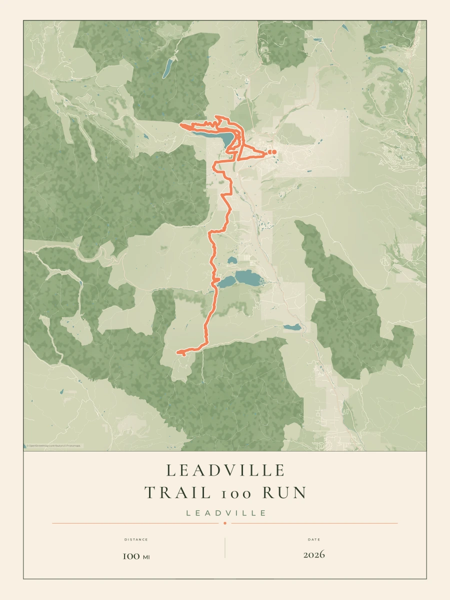 Leadville Trail 100 Run route map, 2026 course