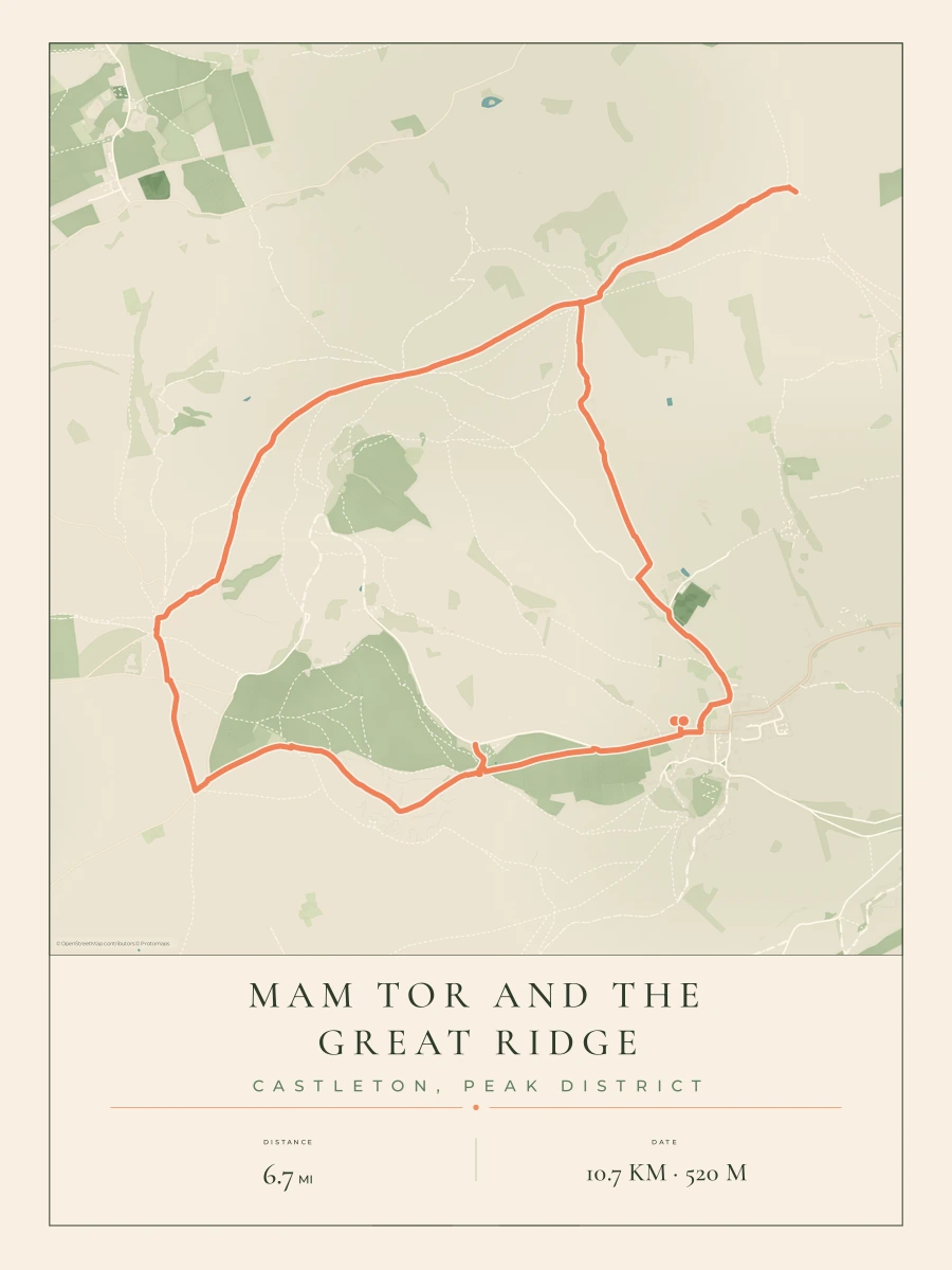 Mam Tor and the Great Ridge route map