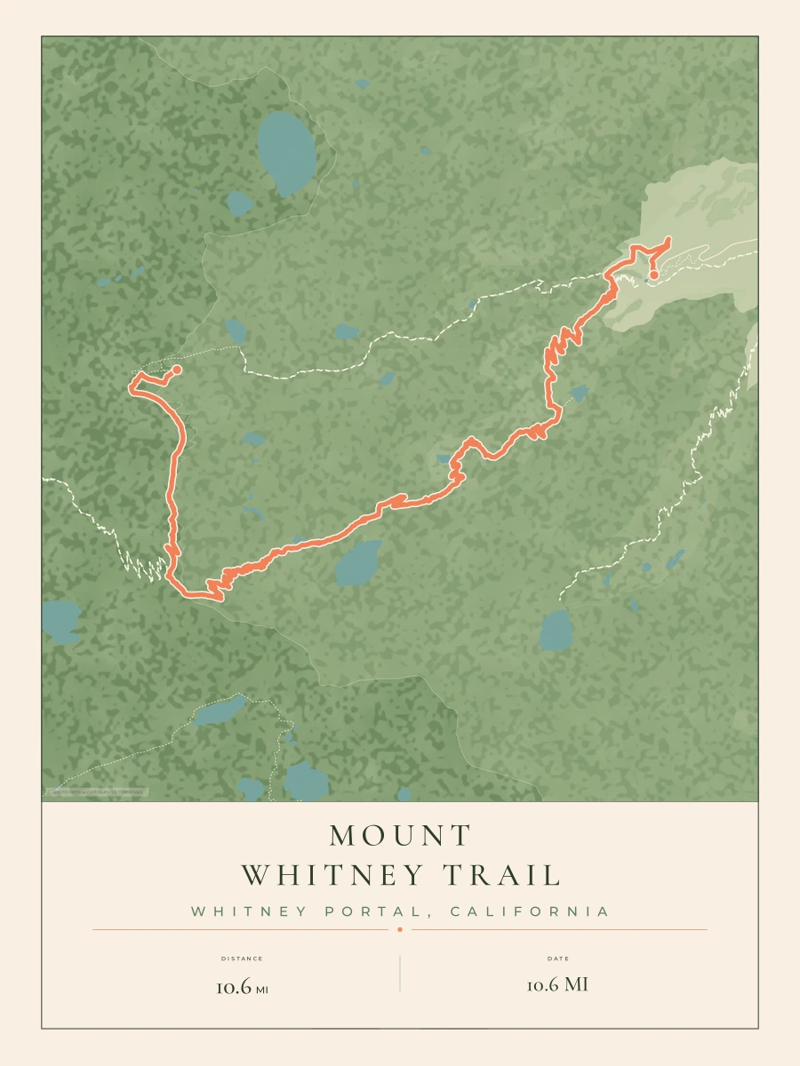 Mount Whitney route map