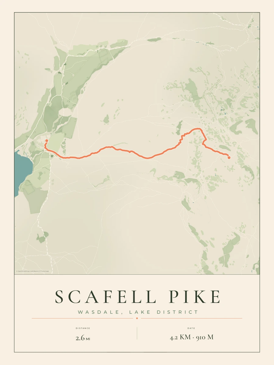 Scafell Pike route map