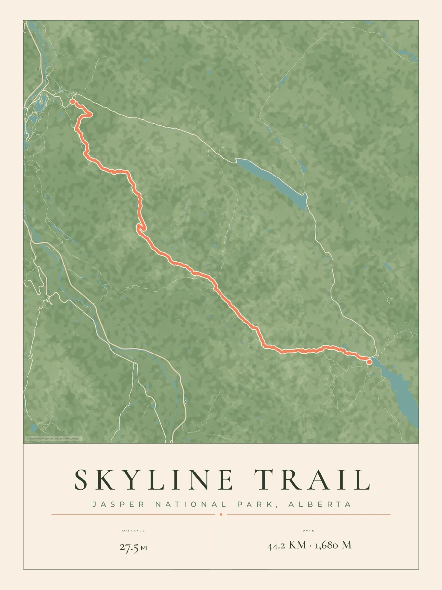 Skyline Trail route map