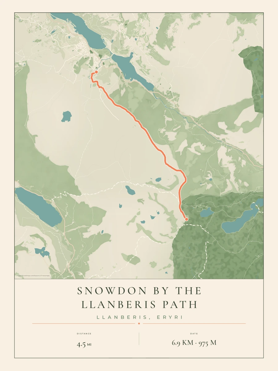 Snowdon route map